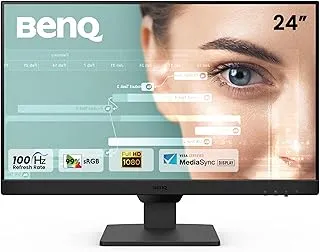 BenQ GW2490 24" (60.96 cm) 1920x1080p FHD IPS Monitor| 100Hz|99% sRGB|Eye-careU|Dual HDMI|Display Port|Bezel-Less|Eyesafe|VESA MediaSync|B.I.|Low Blue Light+| Speakers|VESA Wall mountable(Black)