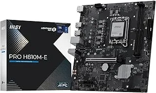 MSI PRO H810M-E Motherboard, mATX - Supports Intel Core Ultra Processors (Series 2), LGA 1851 - DDR5 Memory Boost (6400 MT/s MAX), PCIe 5.0 x16, M.2 Gen4, 2.5G LAN