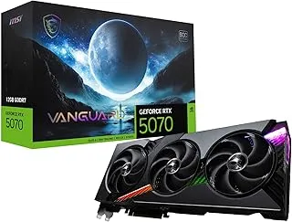 MSI GeForce RTX 5070 12G Vanguard SOC Graphic Card - NVIDIA GeForce RTX 5070 GPU, 12GB GDDR7 192-bit Memory, 28 Gbps, PCI Express Gen 5 Interface, Upto 2640 MHz, STORMFORCE Fan