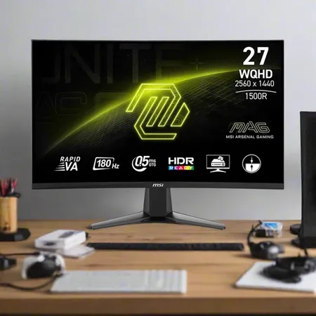 MSI MAG 27CQ6F 27 Inch 2560x1440(QHD) VA 180Hz Cur...