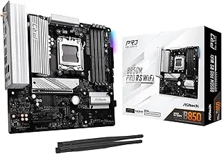 ASRock AMD B850M Pro RS WiFi 6E Socket AM5 Ryzen DDR5 B850 8000 MHz 256GB Micro ATX Motherboard M.2 SATA3 6.0 Gb/s PCIe 5.0