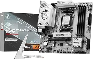 MSI B850M Gaming Plus WiFi Motherboard, mATX - Supports AMD Ryzen 9000/8000 / 7000 Processors, AM5 - DDR5 Memory Boost 8200+ MT/s (OC), PCIe 5.0 x16 & 4.0 x4, M.2 Gen5, Wi-Fi 7, 5G LAN
