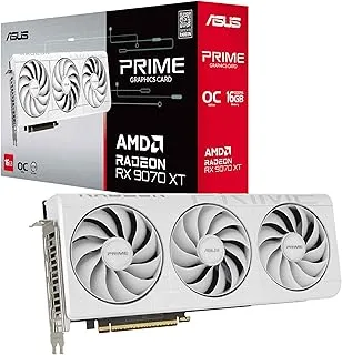 ASUS Prime Radeon RX 9070 XT White OC Edition 16GB GDDR6 Gaming Graphics Card (AMD Radeon RX9070XT RDNA 4, 2.5-Slot, PCIe 5.0, 1x HDMI 2.1b, 3X DisplayPort 2.1a, White, PRIME-RX9070XT-O16G-WHITE)
