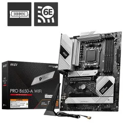 MSI Pro B650-A WiFi DDR5 AMD AM5 ATX WiFi 6E PCIe 4.0 Gaming Motherboard