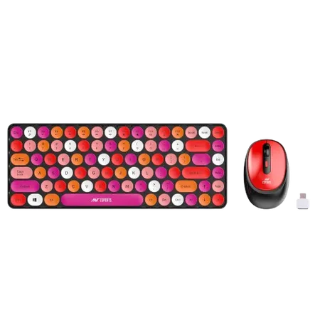 ANT ESPORTS WKM33 WIRELESS RETRO KEYBOARD AND MOUSE COMBO (CHERRY RED) R-41211141, ETA-SD-20221009067, ETA-SD-20221009069