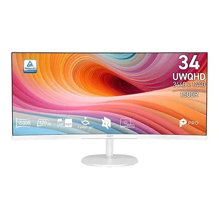 MSI PRO MP341CQW E12 White 34 Inch Business Monitor