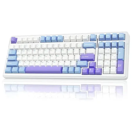 AULA F99 Tri-Mode Full Size RGB Mechanical Gaming Keyboard ( Blue-White ) ( Crescent Switch ) ( F99UWCr )