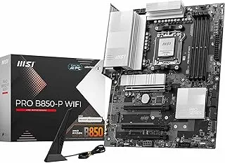 MSI PRO B850-P WiFi Motherboard, ATX - Supports AMD Ryzen 9000/8000 / 7000 Processors, AM5 - DDR5 Memory Boost 8200+ MT/s (OC), PCIe 5.0 x16, M.2 Gen5, Wi-Fi 7, 5G LAN