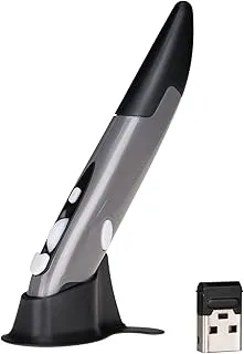 Lychee Wireless Optical Pocket Pen Mouse, 2.4Ghz USB 500/1000 DPI Adjustable Handwriting Mini Air Mice for PC Laptop Notebook Computer Mac (Grey)