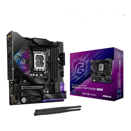ASRock Phantom Gaming Z890M Riptide WiFi LGA1851 Micro ATX Motherboard