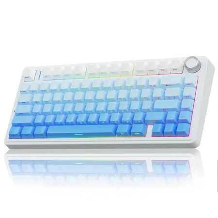 AULA F75 75% Mechanical Wireless Gaming Keyboard ( Ice Blue ) ( Ice Vein Switch ) ( F75IUV )