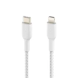Belkin BOOST CHARGE 2m Braided USB-C to Lightning Cable - White (CAA004bt2MWH)