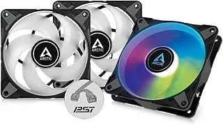 ARCTIC P12 PWM PST A-RGB 0dB (3 Pack) - 120 mm PWM case Fan Optimized for Static Pressure, case Fan, semi-Passive: 0-2000 RPM, 5V 3 pin ARGB LED, Single Fan - Black - ACFAN00232A