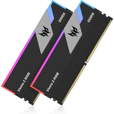 Acer Predator Vesta II RGB 64GB (2x32GB) DDR5 6000MHz CL30 RAM - Black | Intel XMP 3.0 & AMD EXPO | High Performance Gaming Desktop Memory Kit