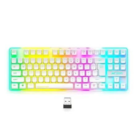 Ant Esports MK720 Pro V2 TKL White RGB Wireless Keyboard (MK720-PRO-V2-WHITE)