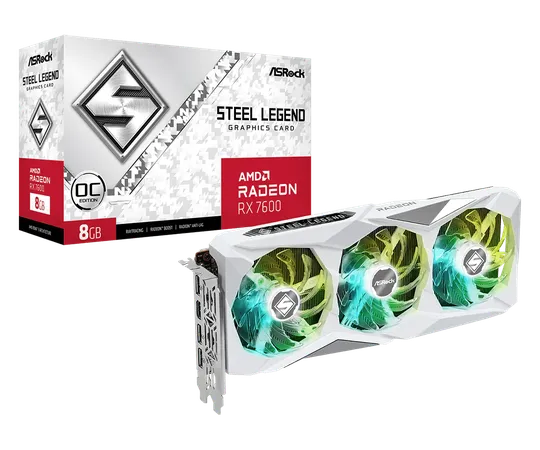 ASROCK RX 7600 STEEL LEGEND OC 8GB GRAPHICS CARD