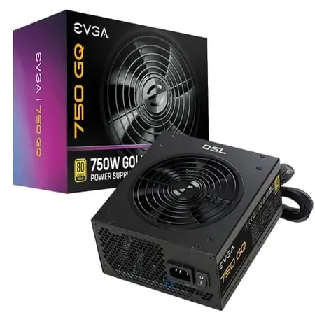 EVGA 210-GQ-0750-V1 750 GQ, 80+ Gold 750W, Semi Modular, EVGA ECO Mode, 5 Year Warranty, Power Supply, Black