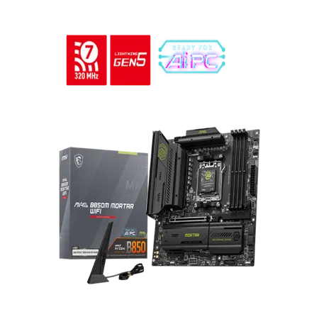 MSI MAG B850M Mortar WiFi DDR5 AMD AM5 M-ATX WiFi 7 PCIe 5.0 Gaming Motherboard