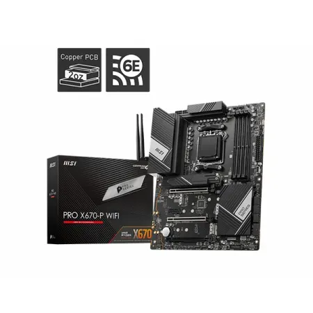 MSI PRO X670-P WIFI DDR5 AM5 AMD Ryzen 7000 Series ATX Motherboard
