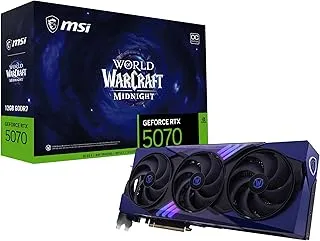 MSI GeForce RTX 5070 12G World of Warcraft Midnight Void Edition OC Graphics Card – NVIDIA GeForce RTX 5070 GPU, 12GB GDDR7 192-bit Memory, 28Gbps, PCI Express Gen 5 Interface