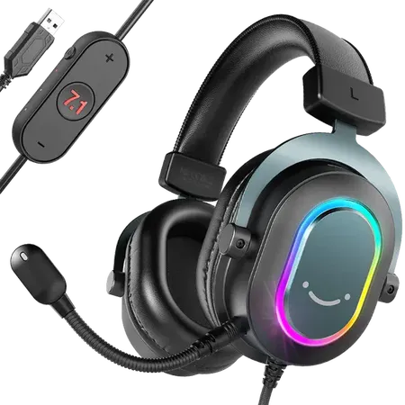 FIFINE H6 Wired 7.1 Surround Gaming Surround Gaming Headphone With Mic ( Black ) ( PC/PS4/PS5 )