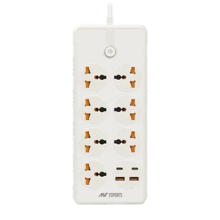 Ant Esports PS722 Power Strip With Usb Ports (White) (PS722)