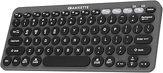 Amkette New and Improved Optimus BT 4 in 1 Multi Device Wireless Keyboard/Bluetooth Keyboard | One Click Device Switching and AI Access for Windows, MacOs, Android and iOS, Dual OS Layout (Blue)