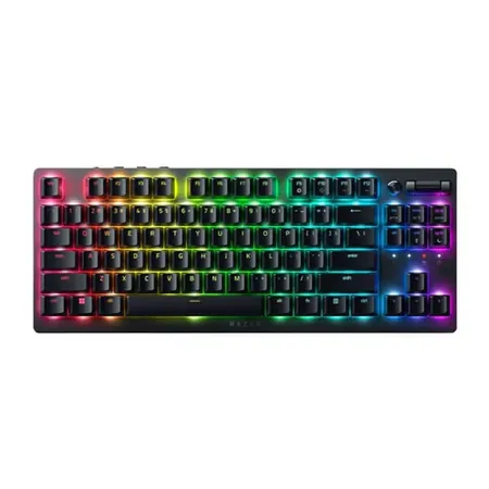 RAZER DeathStalker V2 Pro RGB Full Size Wireless + Bluetooth Low Profile Gaming Keyboard (White) (Clicky Optical Purple Switch)