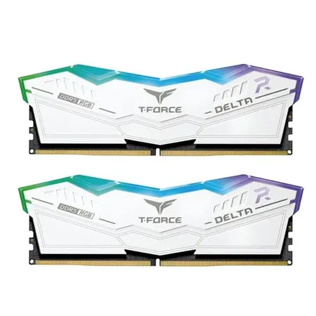 TeamGroup Delta RGB Kits 64GB (2x32GB) 6000 MHz DDR5 CL30 White Memory FF4D564G6000HC30CDC01