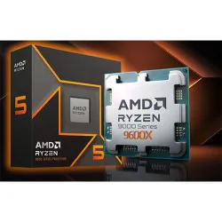 AMD Ryzen 5 9600X Desktop Processor with Integrated Radeon Graphics, 6 cores 12 Threads 32 MB Cache Base Clock 3.9GHz Upto 5.4GHz AM5 Socket, Memory DDR5 Up to 5600 MT/s, 65W TDP - 100-100001405WOF