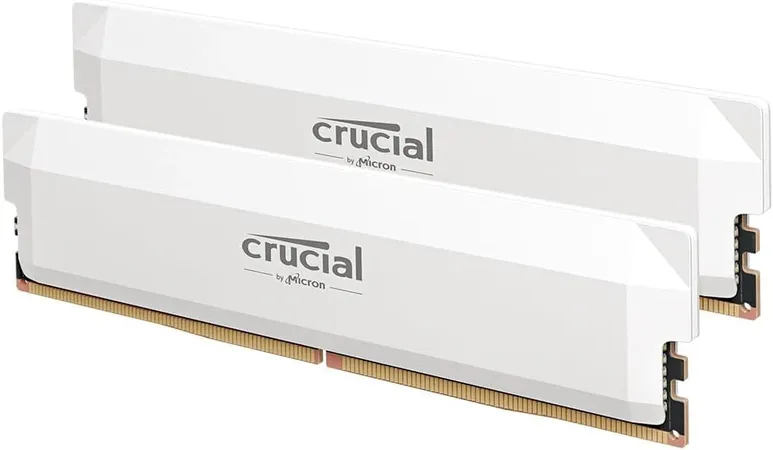 Crucial Pro OC 32GB (16GB x 2) DDR5 6400Mhz UDIMM Desktop Gaming Memory (RAM) White