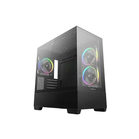 DeepCool CG380 3F Panoramic Dual‑Tempered Glass Micro‑ATX Computer Case - Black