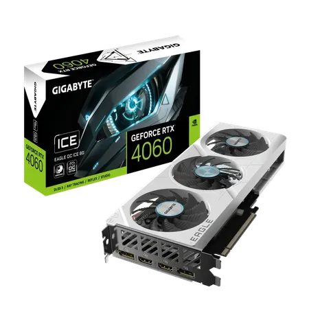 GIGABYTE GeForce RTX 4060 Eagle Ice OC 8GB Nvidia Graphic Card (White)