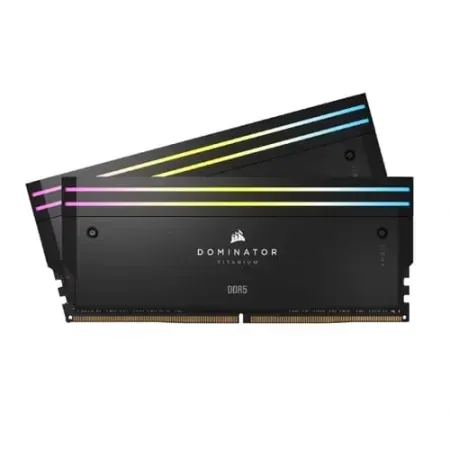 Corsair DOMINATOR TITANIUM RGB 64GB (32GB x 2) DDR5 DRAM 6600Mhz CL32 Intel XMP Memory (RAM) Black