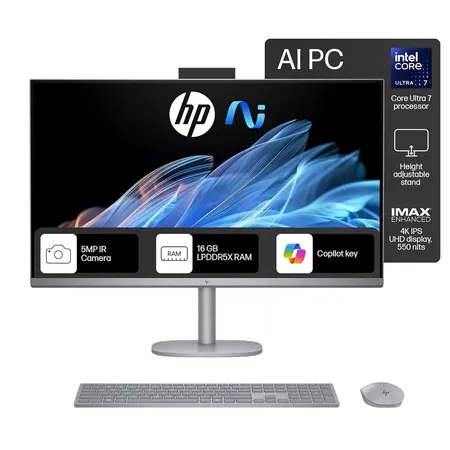 HP OMNISTUDIO X ALL-IN-ONE DESKTOP PC, INTEL CORE ULTRA 7 155H, 16 GB DDR5, 1TB SSD, 80.1 CM (31.5 INCH), DUAL 2W SPEAKERS,WINDOWS 11,OFFICE 21, METEOR SILVER, 9.56 KG, 32-C0015IN
