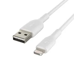Belkin BOOST CHARGE 2m Braided USB-C to Lightning Cable - White (CAA004bt2MWH)