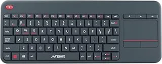 Ant Esports WK100 2in1 Wireless/Bluetooth Keyboard with Built In Touchpad-Wireless TV Keyboard with Multi-Touch Big Size Trackpad,Support 2 Devices for TV Windows Android,Chrome OS,Laptop,Tablet_Black