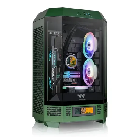 Thermaltake Tower 300 Racing Green Micro ATX Computer Case Vertical Octagonal Design