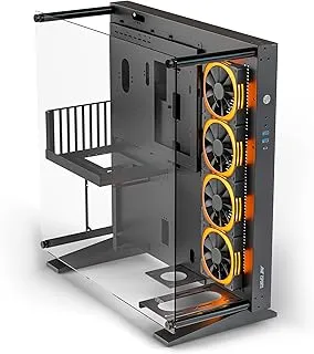 Ant Esports Cypher K9 Full-Tower ATX Open-Frame Computer Case/Gaming Cabinet - Black | Support Micro-ATX, Mini-ITX | Pre-Installed 4 ARGB-PWM Remote Controlled Fans