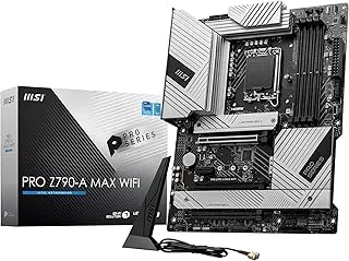 MSI PRO Z790-A MAX WiFi Motherboard, ATX - Supports 14th/13th/12th Gen Intel Core Processors, LGA 1700, DDR5 Memory Boost 7800+MHz/OC, PCIe 5.0 & 4.0 x16, 4 x M.2 Gen4, Wi-Fi 7, 2.5G LAN