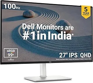 Dell-S2725DS-Grey 68.47cm (27") QHD Monitor 2560x1440 at 100Hz, Built-in 5w Dual Speaker, Response Time: 4ms (Extreme), 99% sRGB (Typical), Brightness: 350 cd/m2 (Typical), Ports: 2X HDMI, DP Port