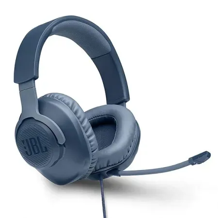 JBL Quantum 100, Wired Over Ear Gaming Headphones with mic, Blue