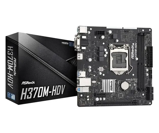 ASRock H370M-HDV/M.2 Intel H370 LGA1151 DDR4 Micro ATX Motherboard