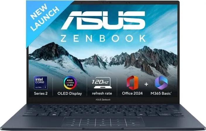 ASUS ZENBOOK 14 OLED (2025) WITH OFFICE 2024 + M365 BASIC*, AI PC INTEL CORE ULTRA 9 285H - (32 GB/1 TB SSD/WINDOWS 11 HOME) UX3405CA-PZ164WS THIN AND LIGHT LAPTOP (14 INCH, PONDER BLUE, 1.28 KG, WITH MS OFFICE)