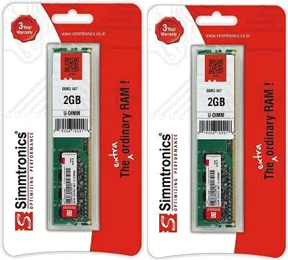 Simmtronics 2GB DDR2 Desktop RAM 667 MHz with 3 Year Warranty ( Pack Of 1 )