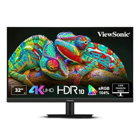 ViewSonic 32″ 4K UHD VA Monitor HDR10 Built‑in Speakers VA3208‑4K‑MHD