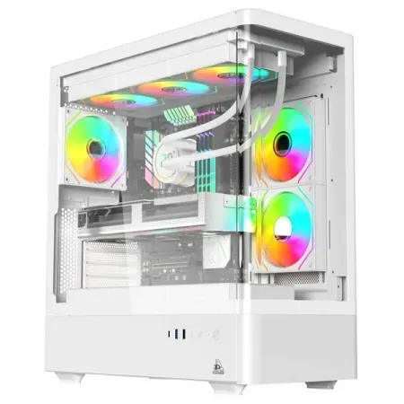 TAG Gamerz Aurora Mid Tower ATX Gaming Cabinet (White)