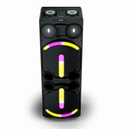 PHILIPS AUDIO NEWLY LAUNCHED TAX5708 BLUETOOTH PARTY SPEAKER, 400W MAX OUTPUT - DYNAMIC BASS BOOST & KARAOKE | GUITAR & MIC SUPPORT, MULTIPOINT CONNECTIVITY, PARTY LIGHTS & HANDLE WITH WHEELS (BLACK)