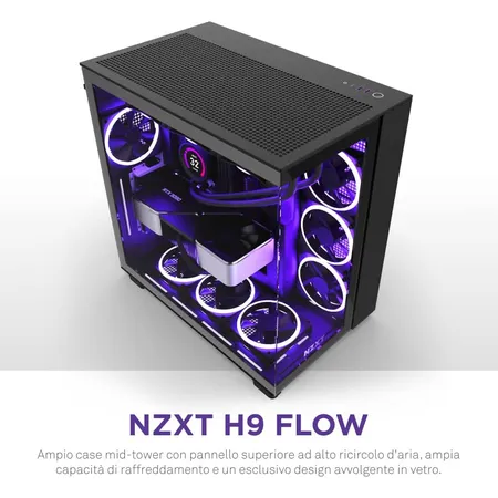 NZXT H9 FLOW RGB MID-TOWER ATX CABINET BLACK CM-H92FB-R1