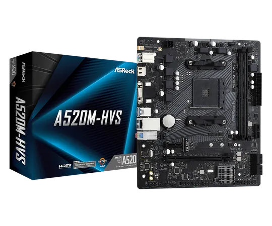 ASRock A520M HVS AMD A520 AM4 Micro ATX DDR4 Motherboard